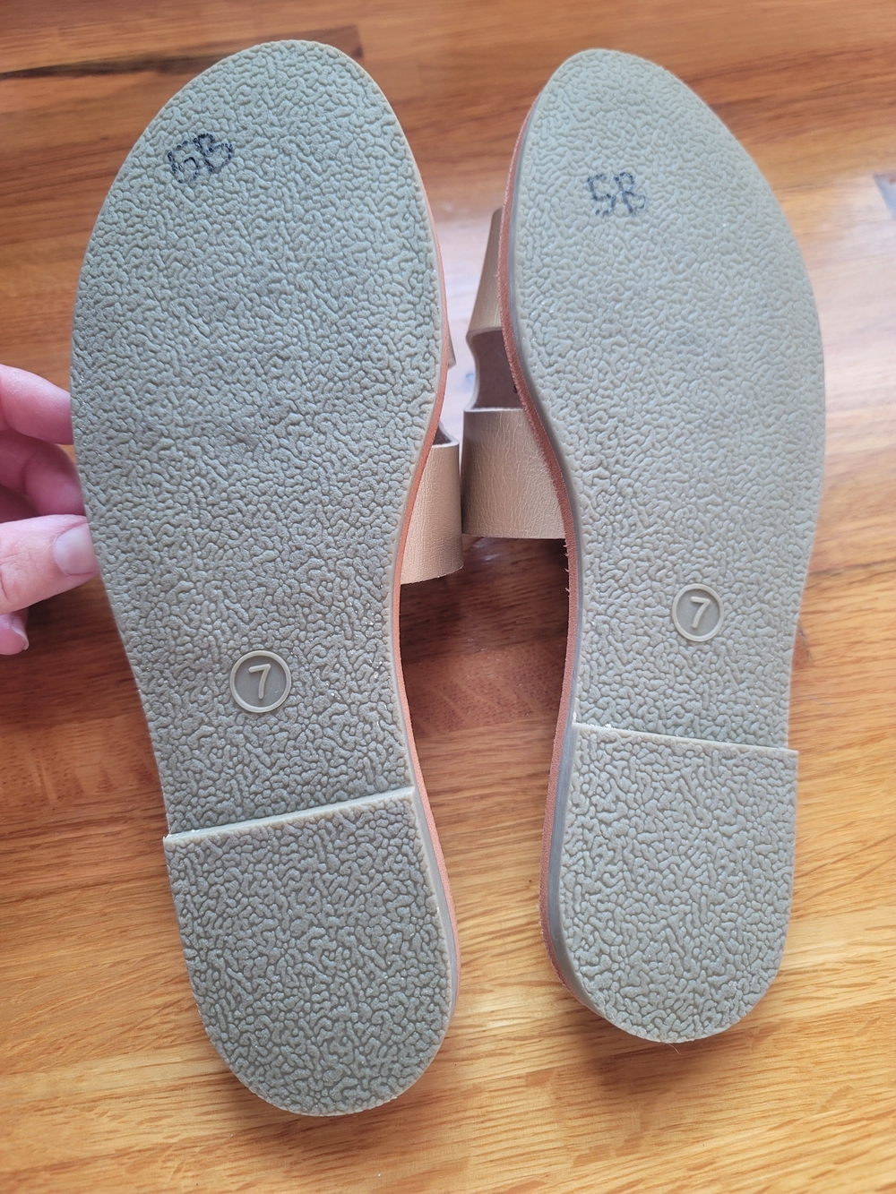 Kolili Women's Gold Slide Sandals - Picture 3 of 3